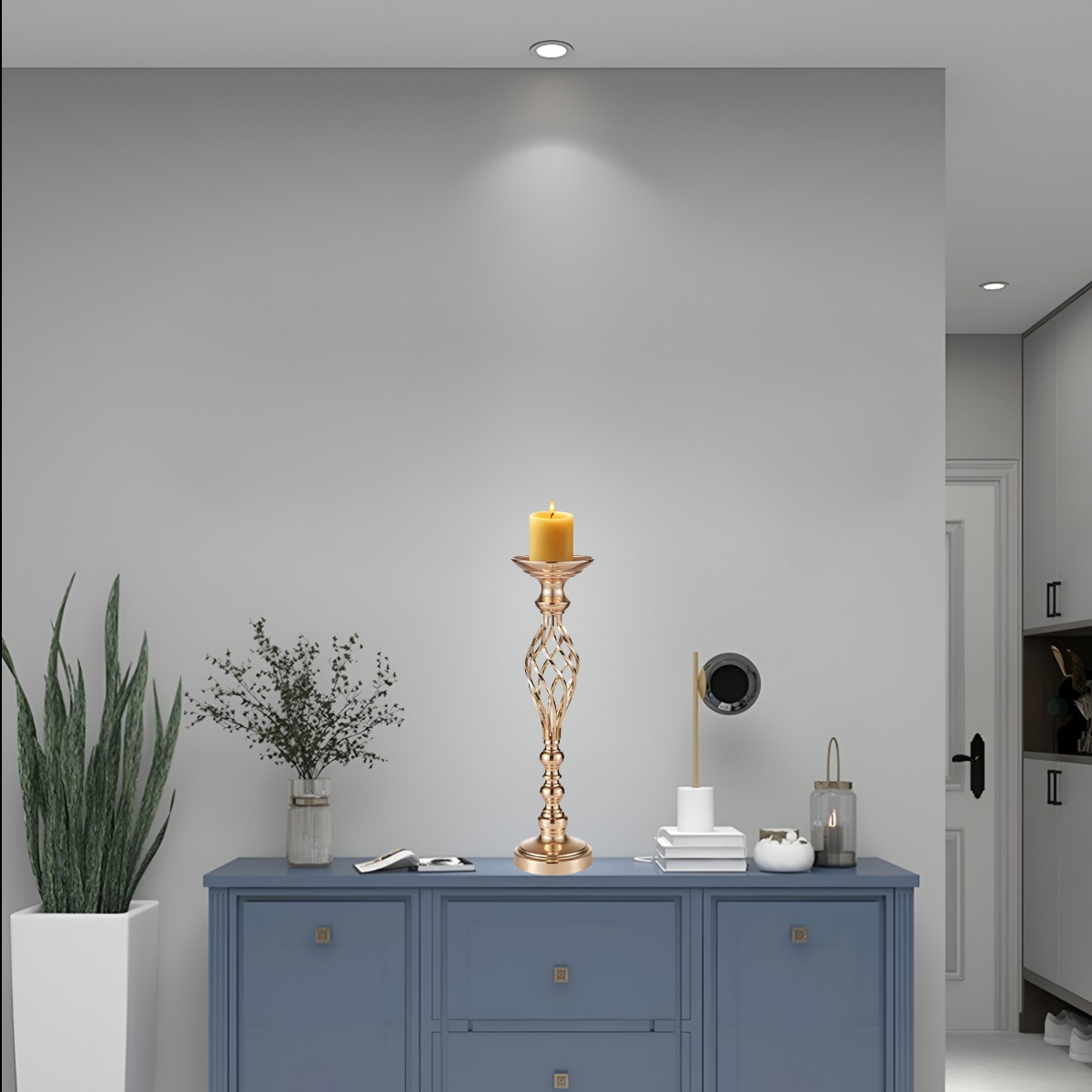 PORTAVELAS CENTRO MESA CANDELABRO DECORACIÓN 49CM JHN - 10
