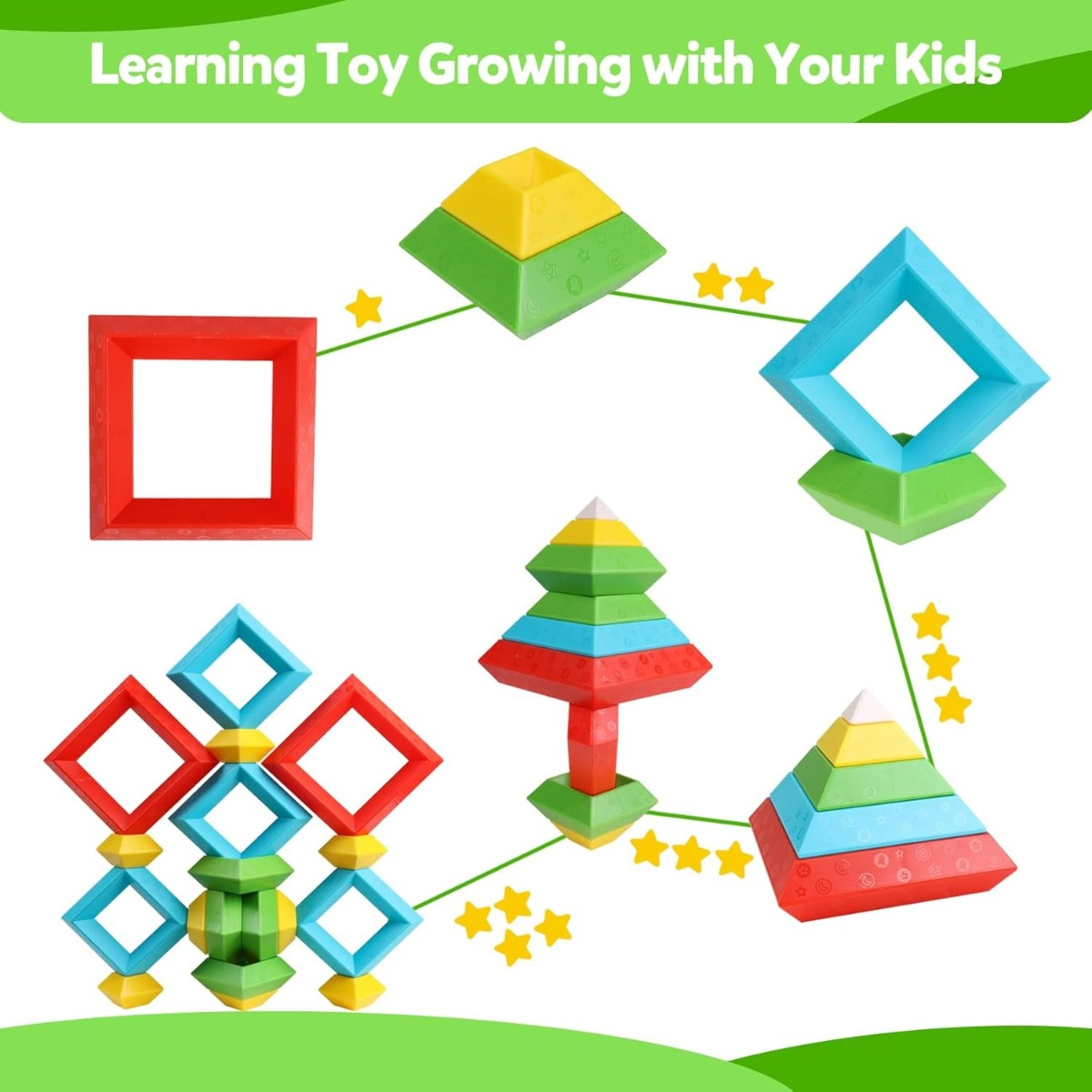 JUGUETE CONSTRUCCIÓN MULTICOLOR CREATIVIDAD EDUCATIVO ROMPECABEZA JHN - 7