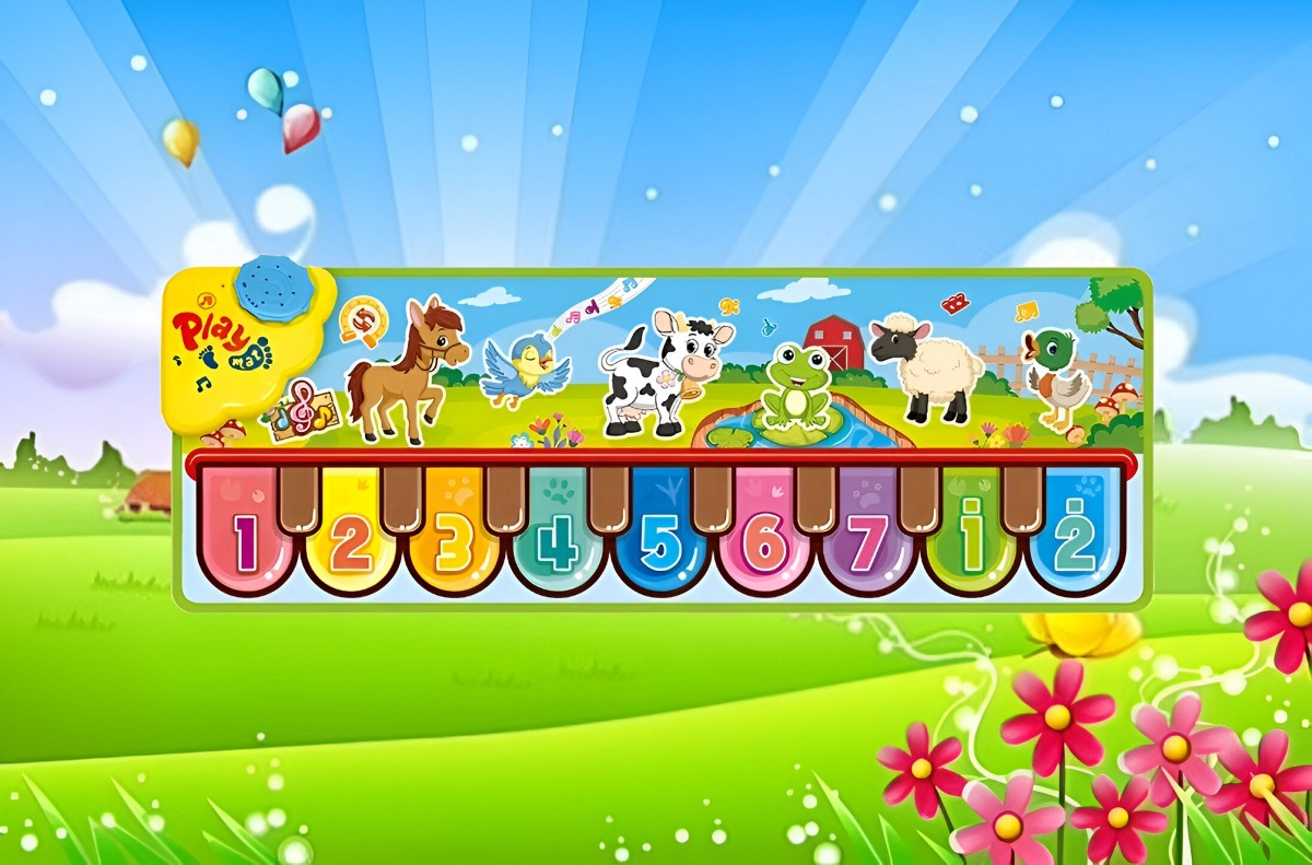TAPETE MULTICOLOR PIANO JUGUETE APRENDIZAJE MUSICAL MANTA TÁCTIL JHN - 10