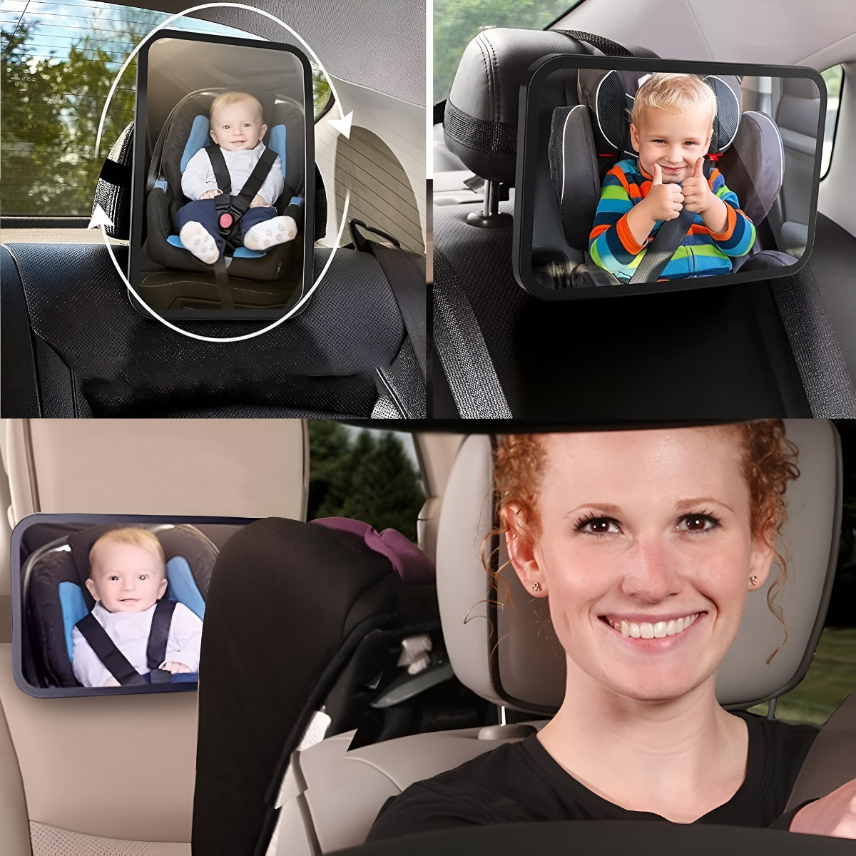 ESPEJO RETROVISOR MULTICOLOR BEBÉ AUTO SEGURIDAD ASIENTO AJUSTABLE JHN - 5