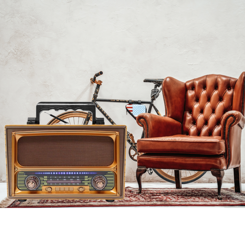PARLANTE RADIO AM FM BLUETOOTH VINTAGE USB RECARGABLE LAU - 9