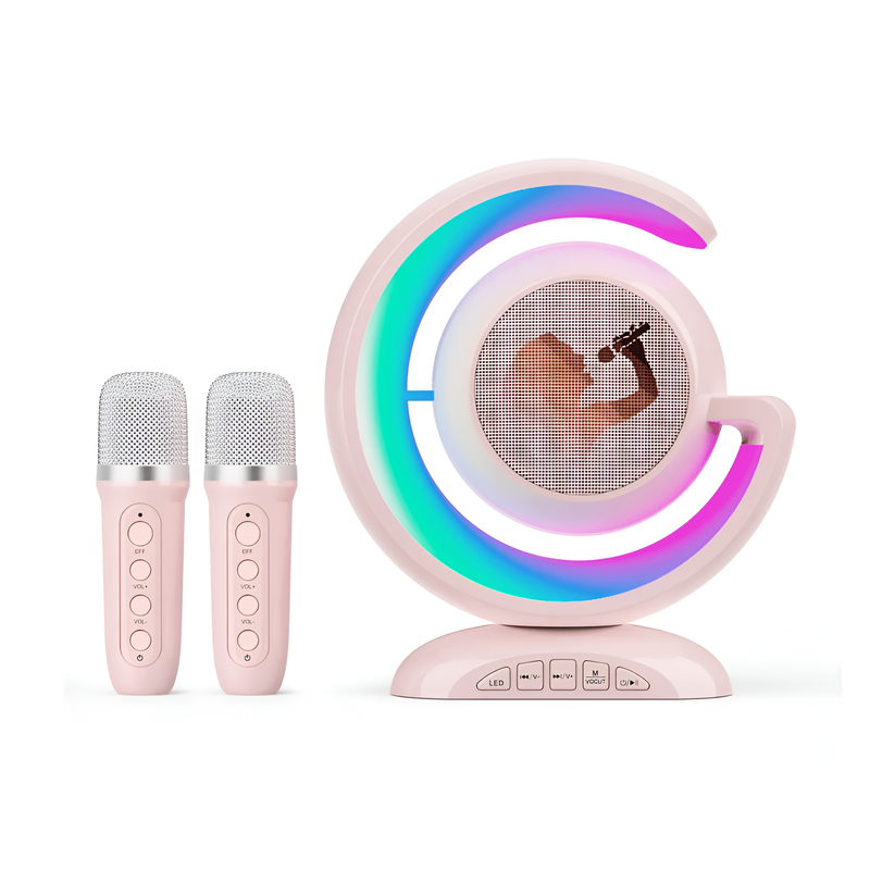 MINI KARAOKE PORTATIL PARA NIÑOS MICROFONOS BLT MUSICA - 1