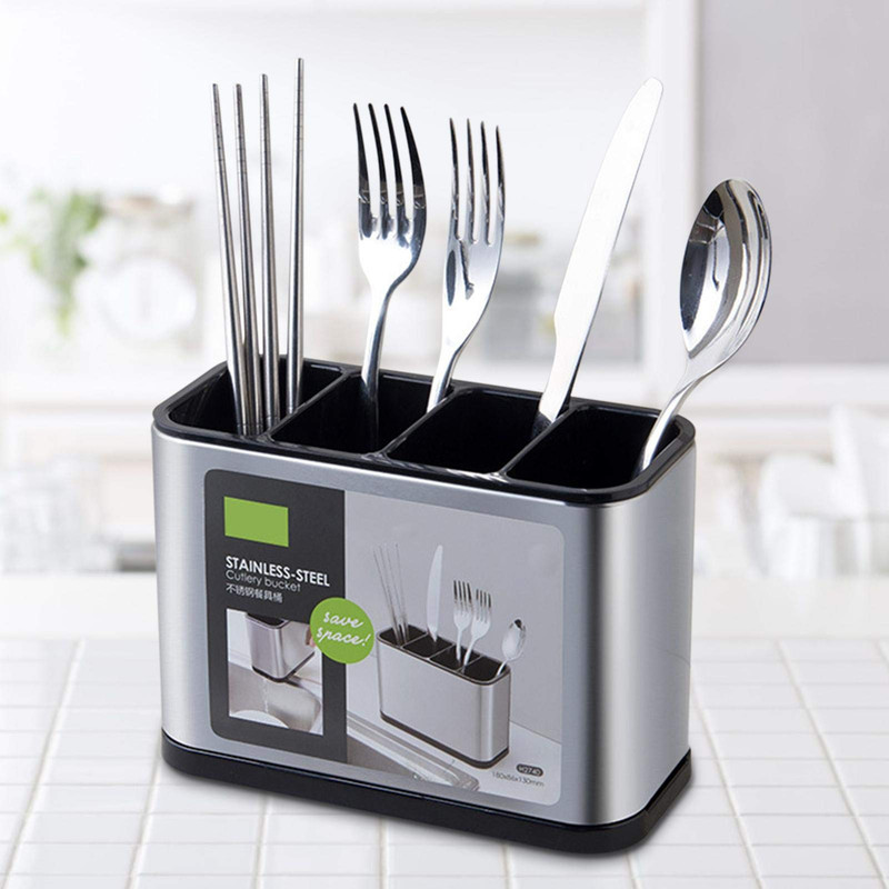 SET 2 ORGANIZADOR CUBIERTOS ESCURRIDOR UTENSILIOS COCINA LAU - 2
