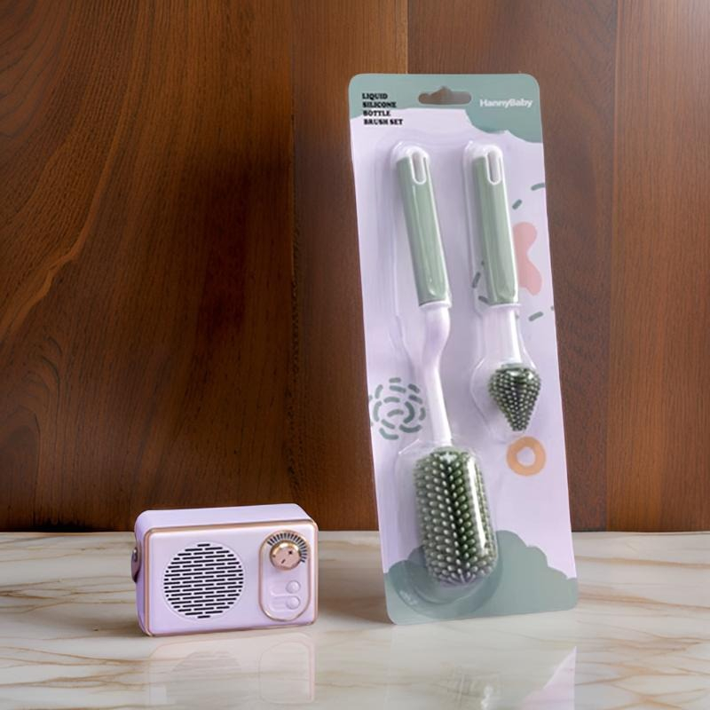CEPILLO SET 3 SILICONA LIMPIA MAMADERA BIBERÓN BEBÉ LAU - 5