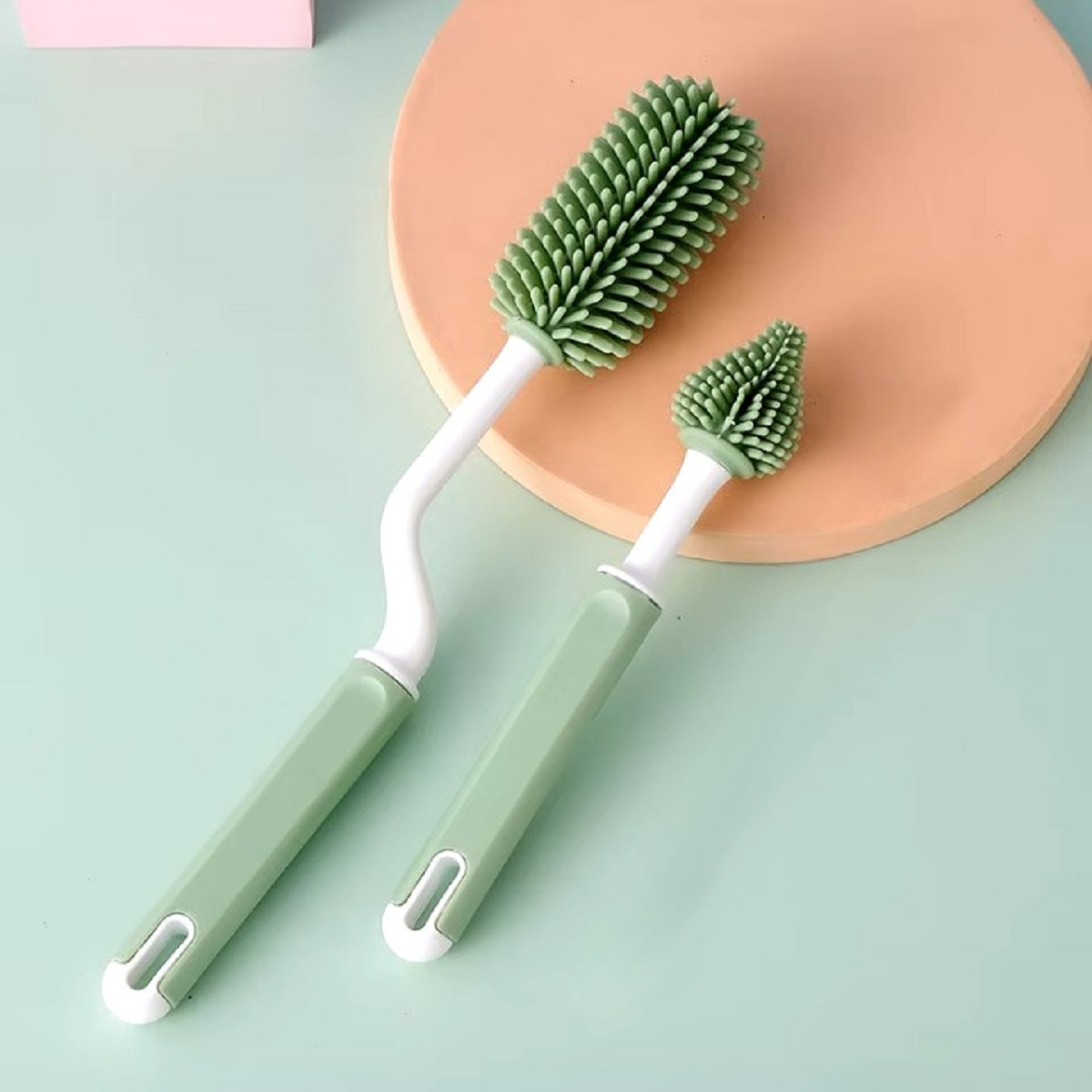 CEPILLO SET 3 SILICONA LIMPIA MAMADERA BIBERÓN BEBÉ LAU - 7