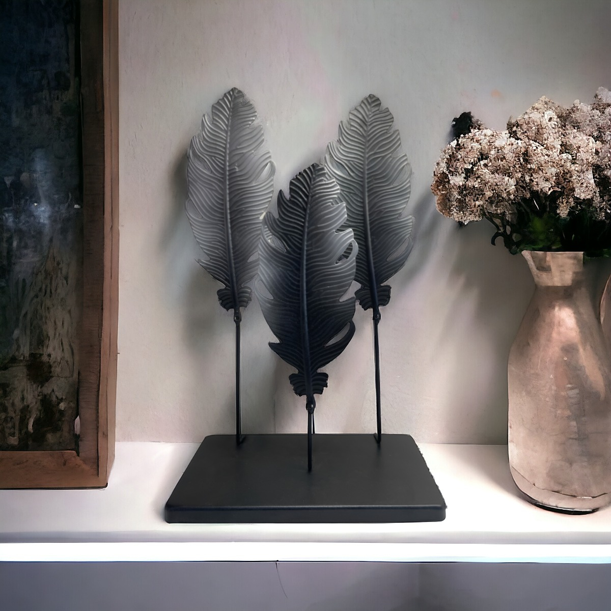 ESCULTURA HOJAS ESTILO EUROPEO DECORACIÓN HOGAR CREATIVA JHN - 3