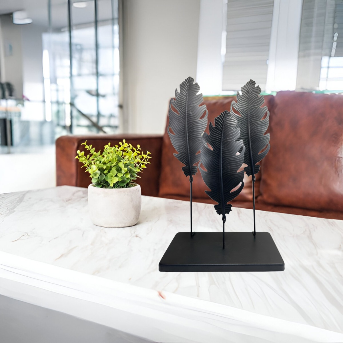 ESCULTURA HOJAS ESTILO EUROPEO DECORACIÓN HOGAR CREATIVA JHN - 4