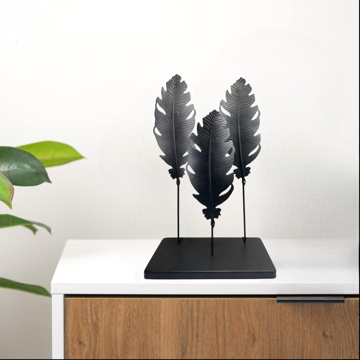 ESCULTURA HOJAS ESTILO EUROPEO DECORACIÓN HOGAR CREATIVA JHN - 5