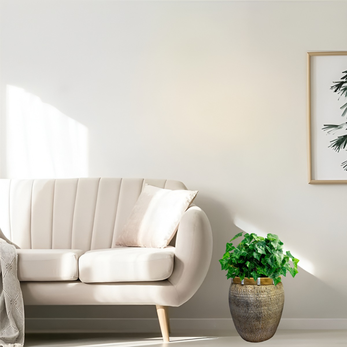 MACETA DECORATIVA PLANTAS ARCILLA IMITACIÓN DE RATÁN JHN - 10