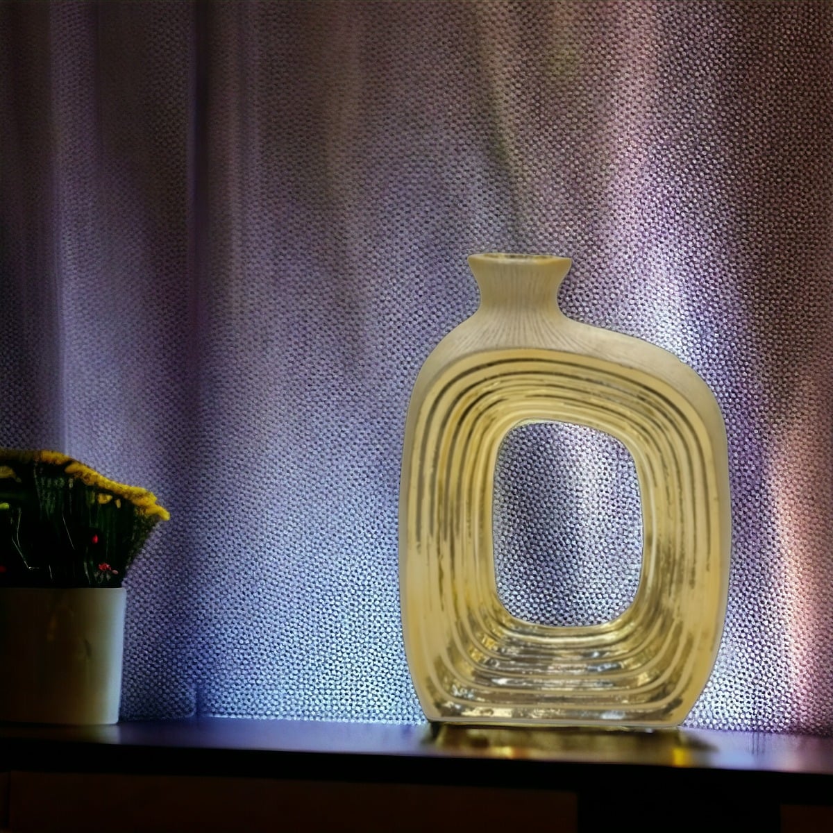 FLORERO ARTE DORADO HUECO DECORACIÓN HOGAR ARREGLO JHN - 10