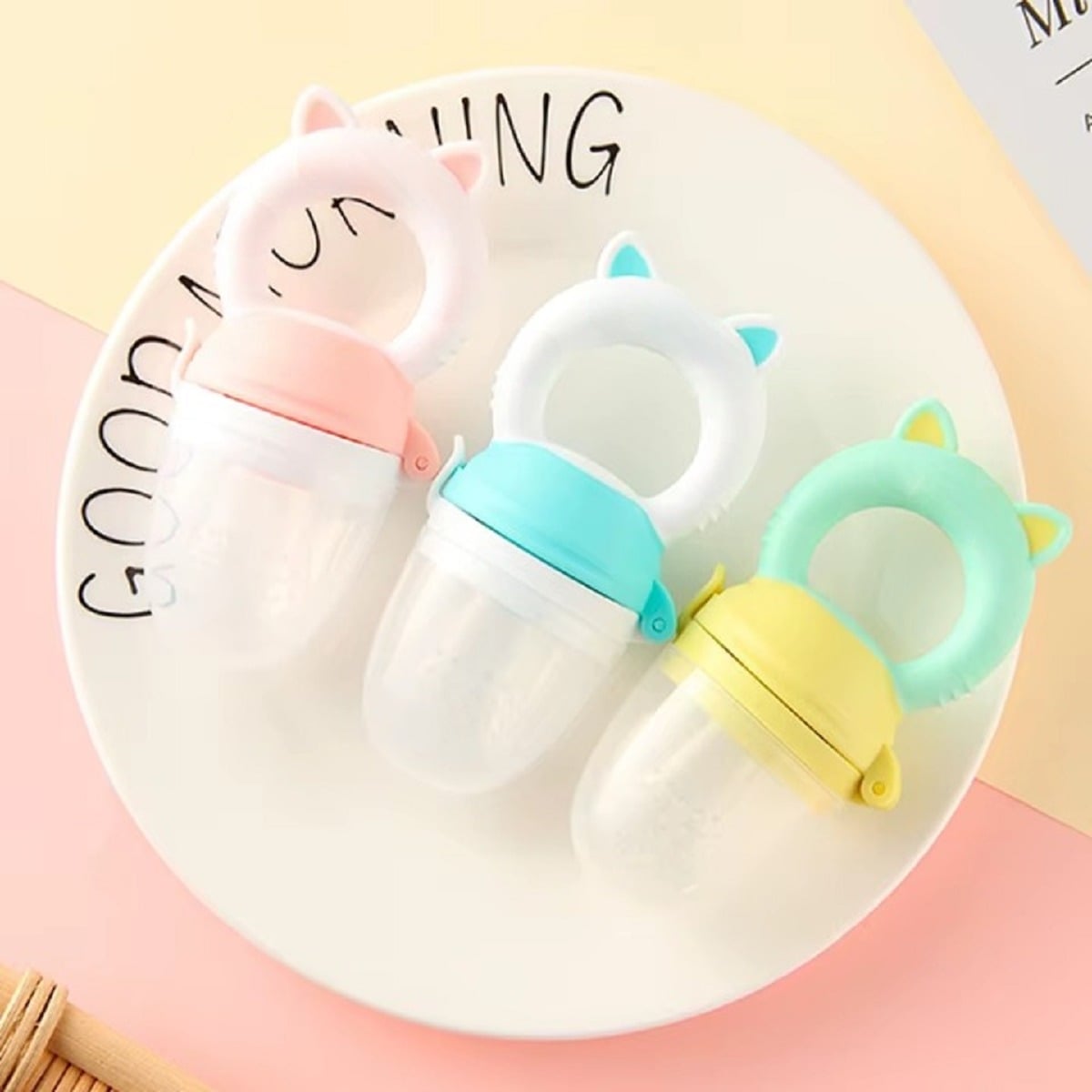 SET 4 CHUPETES ALIMENTADOR COMEDOR FRUTAS BEBE LAU MULTICOLOR SILICONA - 4