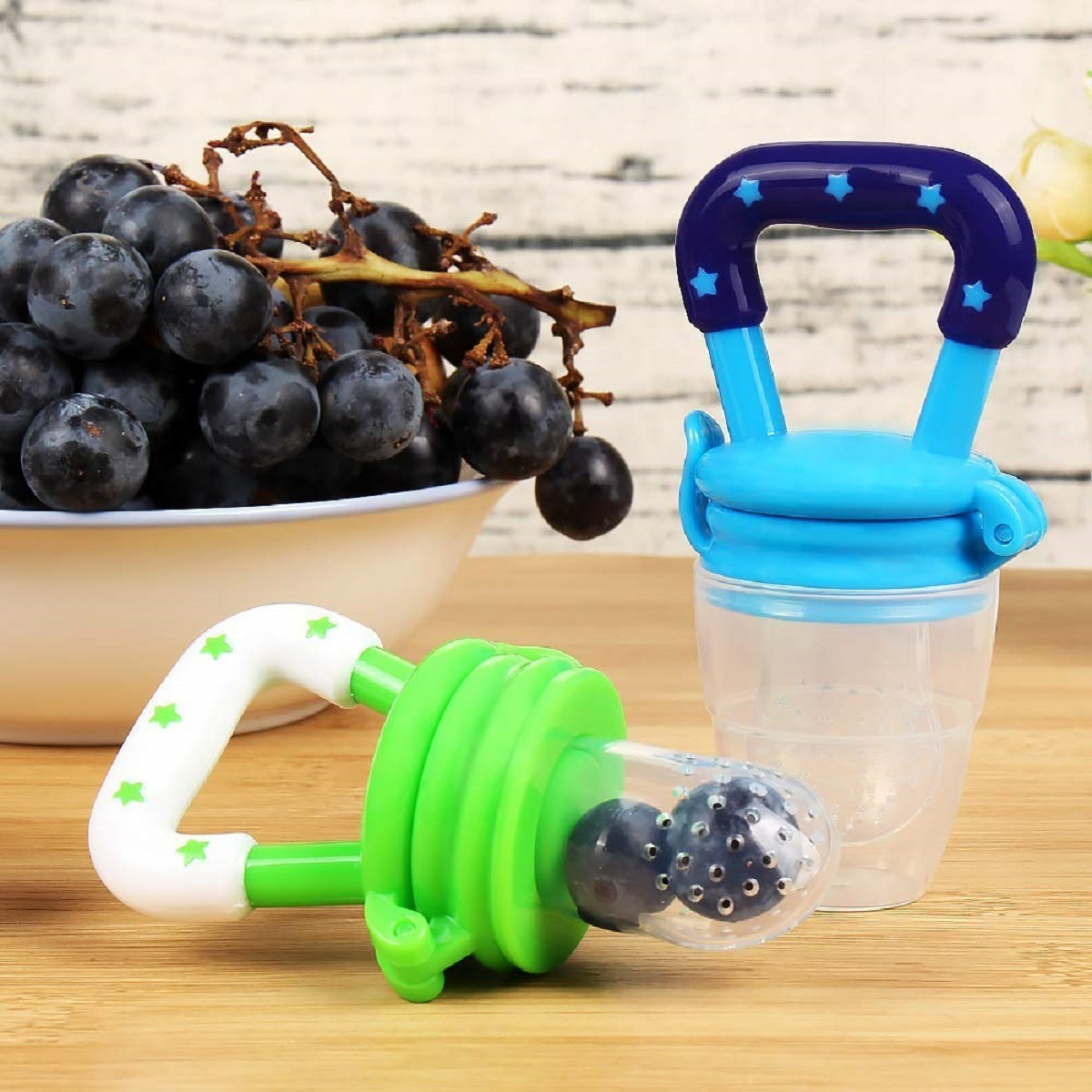 SET 8 CHUPETES ALIMENTADRO FRUTAS VEGETAL DIVERTIDO BEBE LAU MULTICOLOR - 3