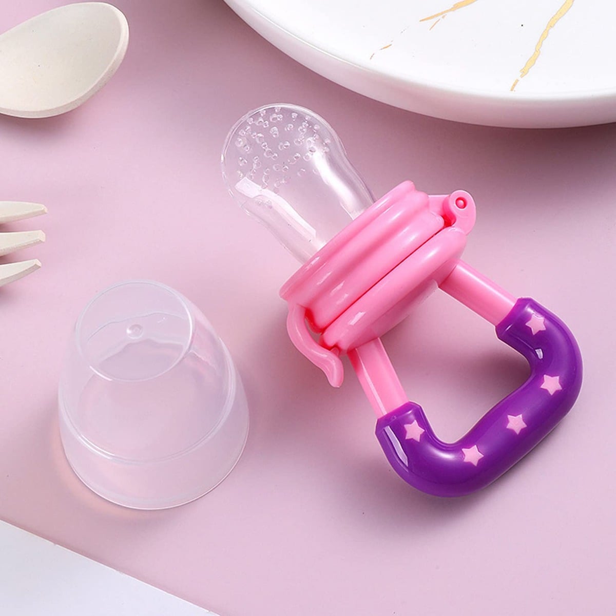 SET 4 CHUPETES COMEDOR ALIMENTADOR REPUESTO BEBE LAU MULTICOLOR SILICONA - 4