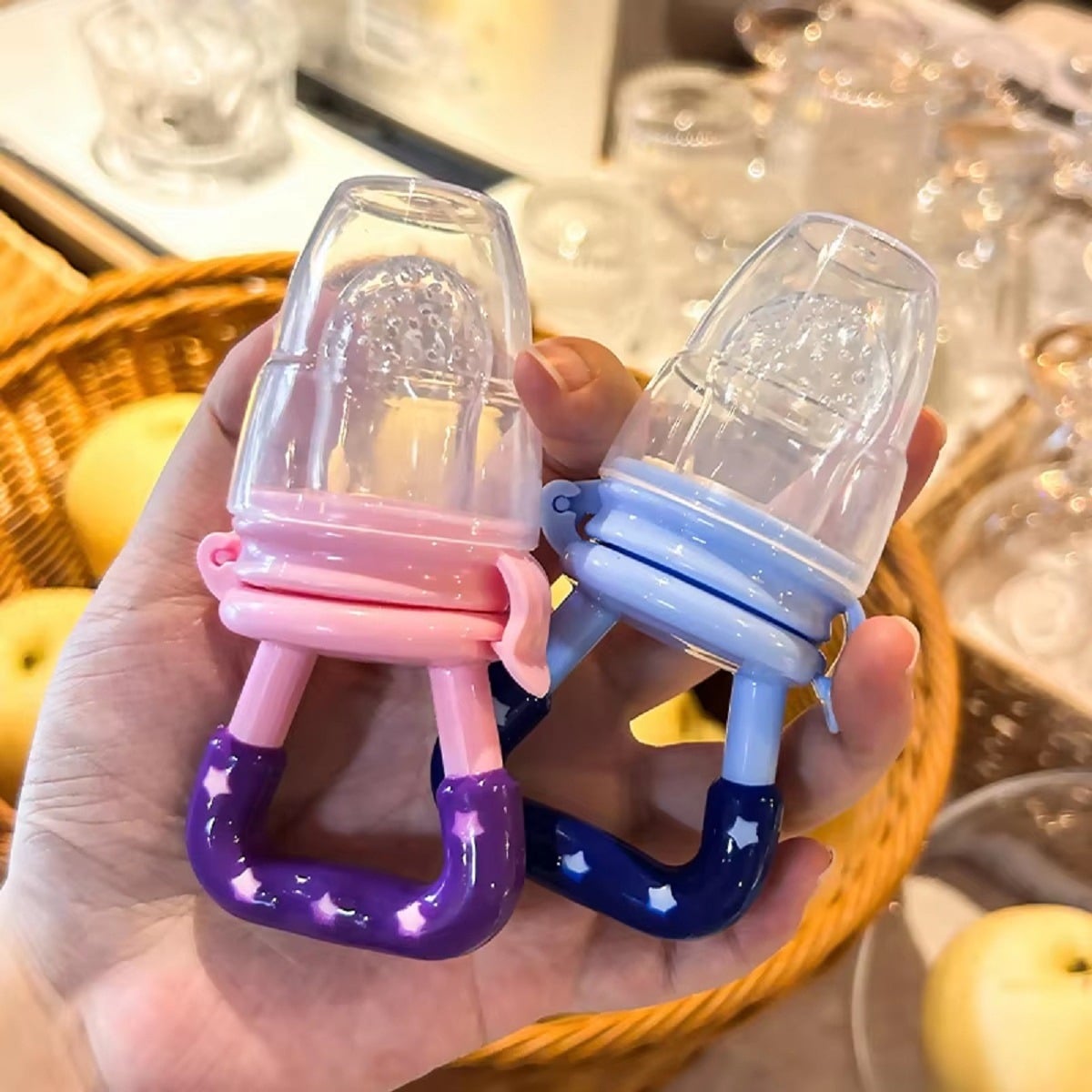 SET 4 CHUPETES COMEDOR ALIMENTADOR REPUESTO BEBE LAU MULTICOLOR SILICONA - 7