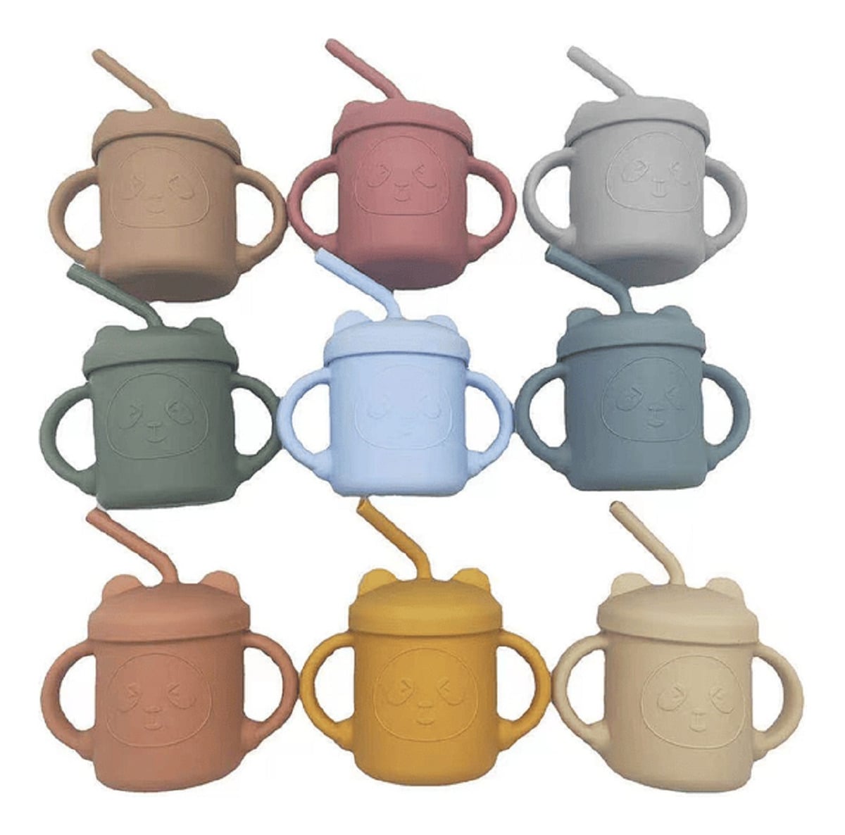 VASO BOMBILLA SILICONA DISEÑO OSO NIÑOS COCINA COLEGIO LAU - 3