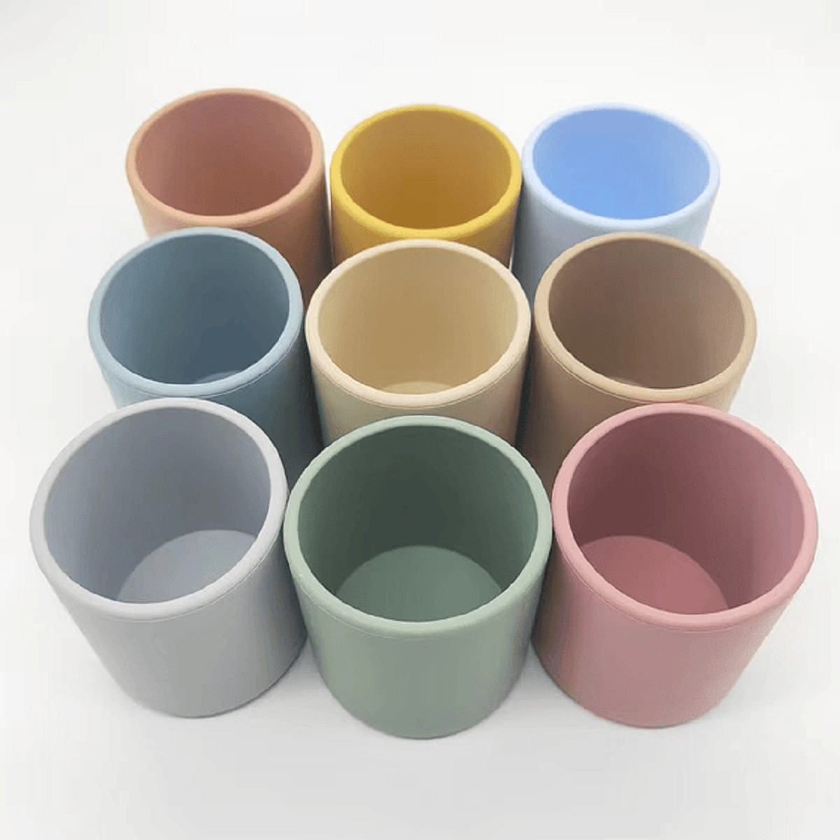 SET 4 VASOS SILICONA ANTIDERRAME ENTRENADOR BEBES LAU - 2