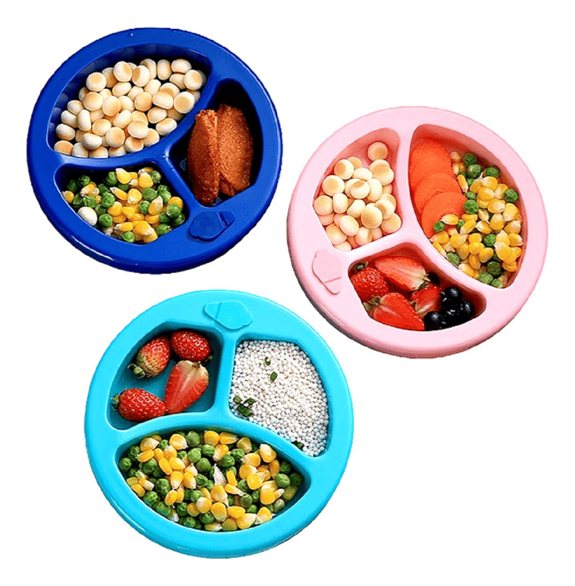 SET 3 PLATOS SILICONA AISLAMIENTO AGUA ENTRENA NIÑOS LAU - 1
