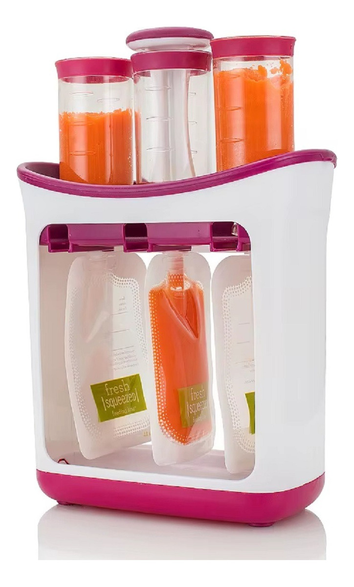 DOSIFICADOR EXPRIMIDOR JUGO ZUMO COMIDA 10 BOLSAS BEBE LAU - 1
