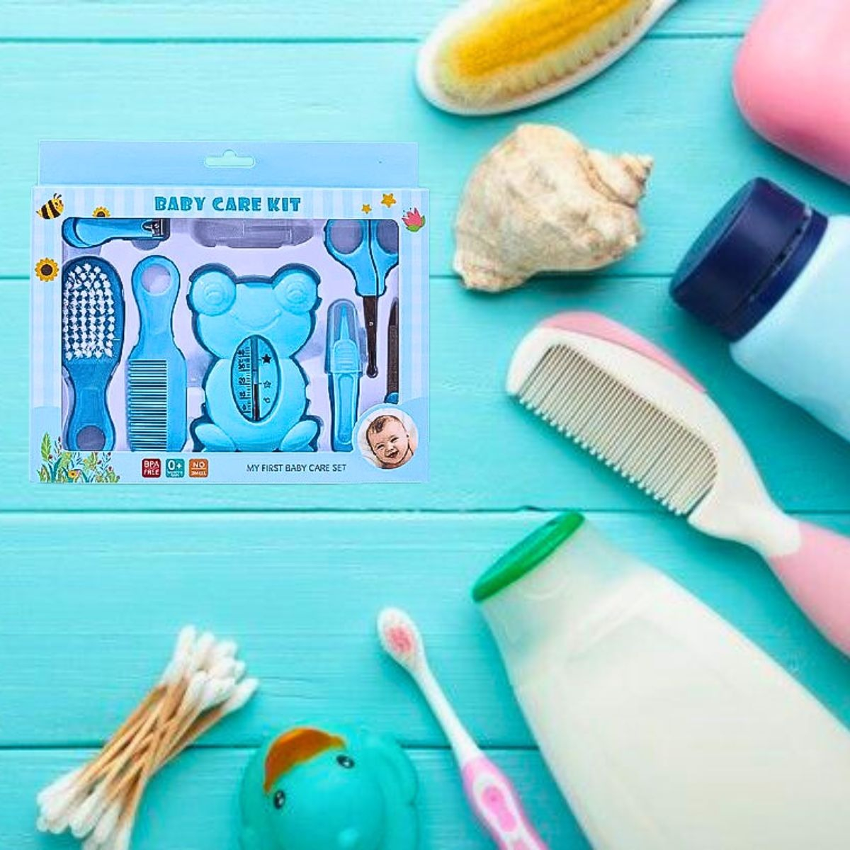 SET 2 KITS CUIDADO BEBE 8 EN 1 ASEO COMPLETO NIÑOS LAU - 8