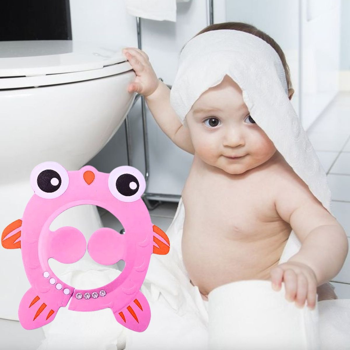 SET 7 VISERO GORRO DUCHA BAÑO LAVADO DIBUJO ANIMADO BEBE LAU - 9