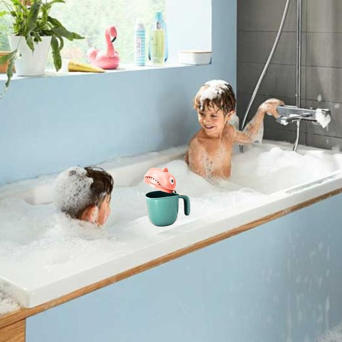 SET 4 JARRO TAZA DUCHA BOTELLA BAÑO NIÑOS BEBES LAU - 10