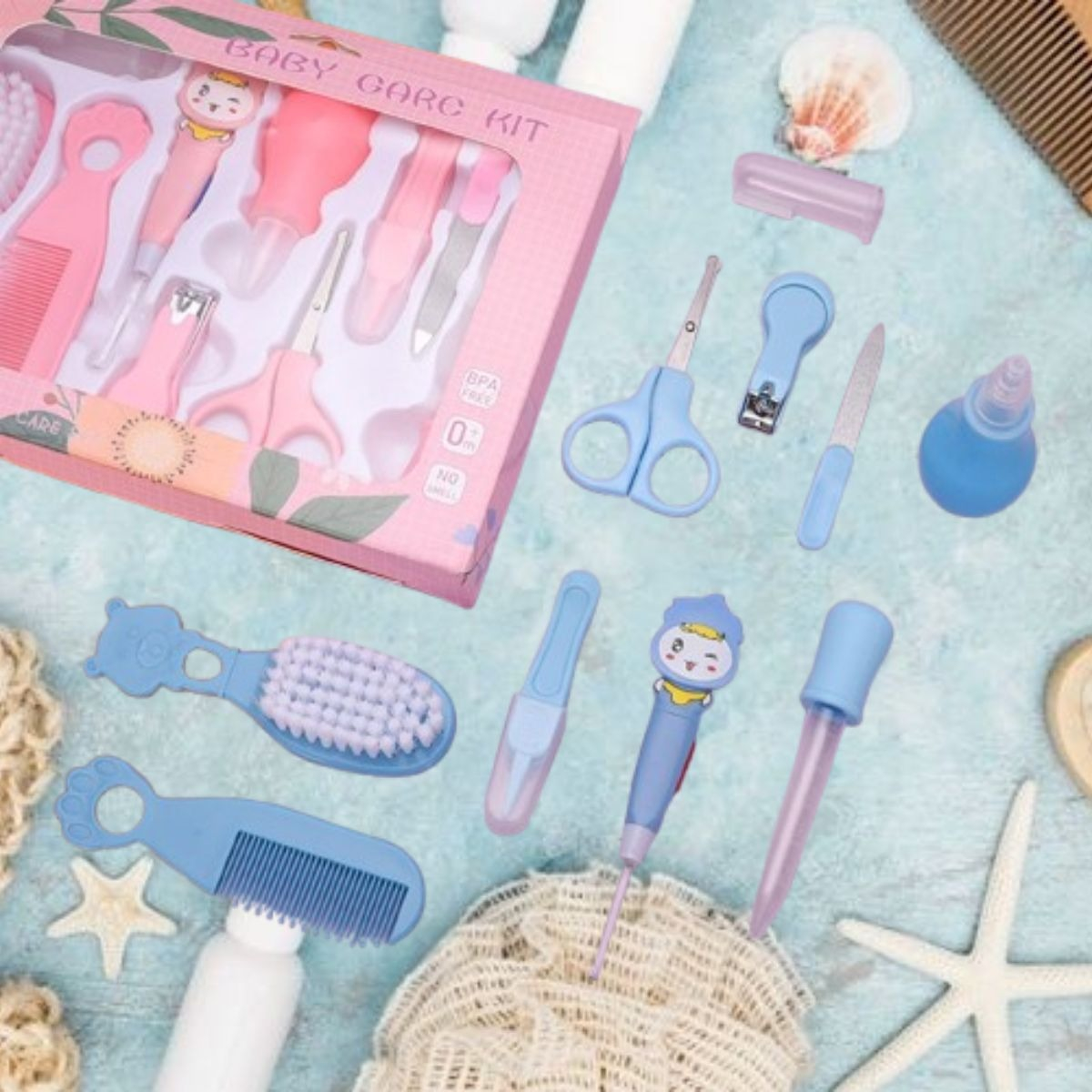 SET 2 KITS CUIDADO BEBE 10 EN 1 HIGIENE COMPLETO NIÑOS LAU - 2
