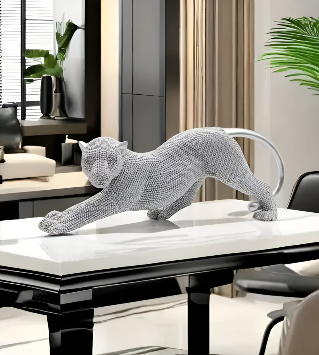 ESTATUA ANIMAL COLECCIONABLE ESCULTURA ARTESANÍA PLATA JHN - 10