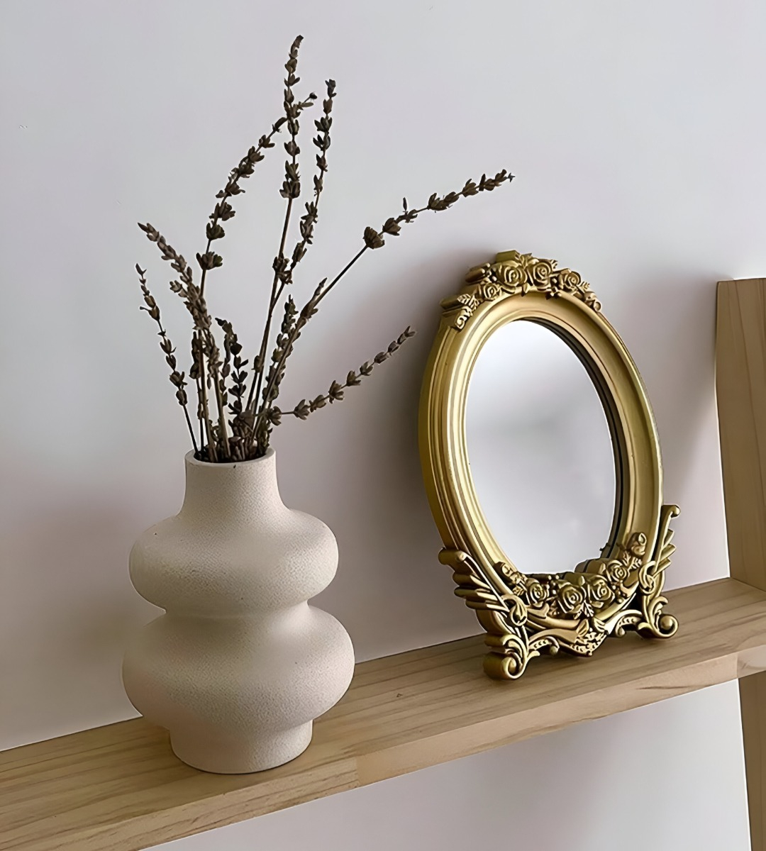 JARRÓN ONDULADO MODERNO CERÁMICA FLORES MINIMALISTA 15CM JHN - 7