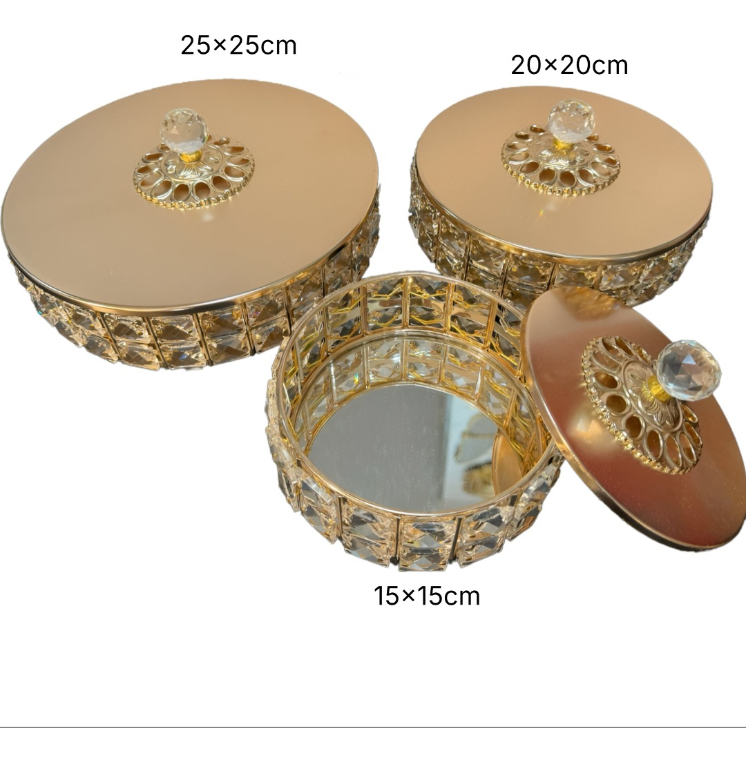 SET 3 JOYERO ALMACENAMIENTO CRISTAL CREATIVO ORGANIZADOR JHN - 2
