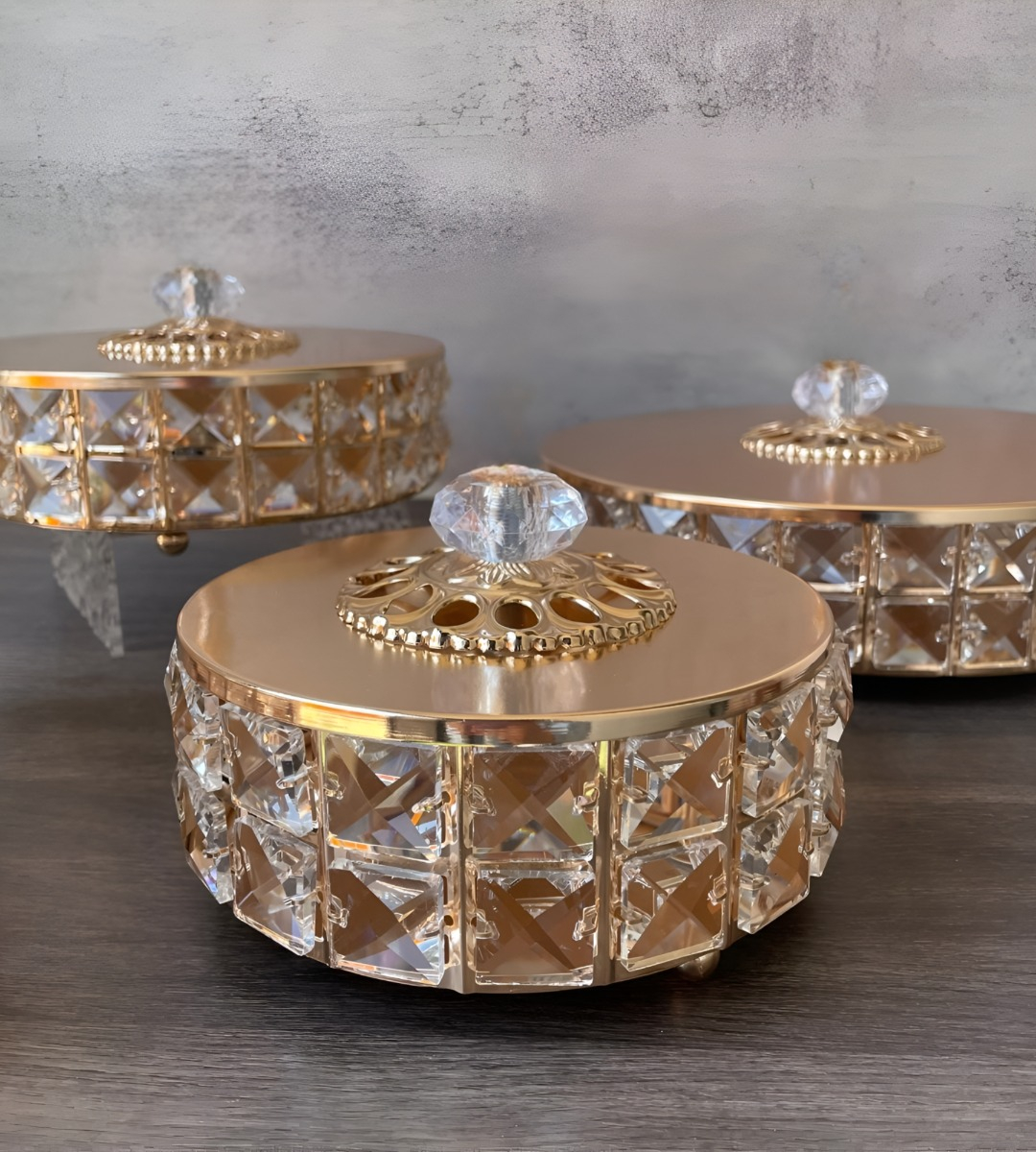 SET 3 JOYERO ALMACENAMIENTO CRISTAL CREATIVO ORGANIZADOR JHN - 3