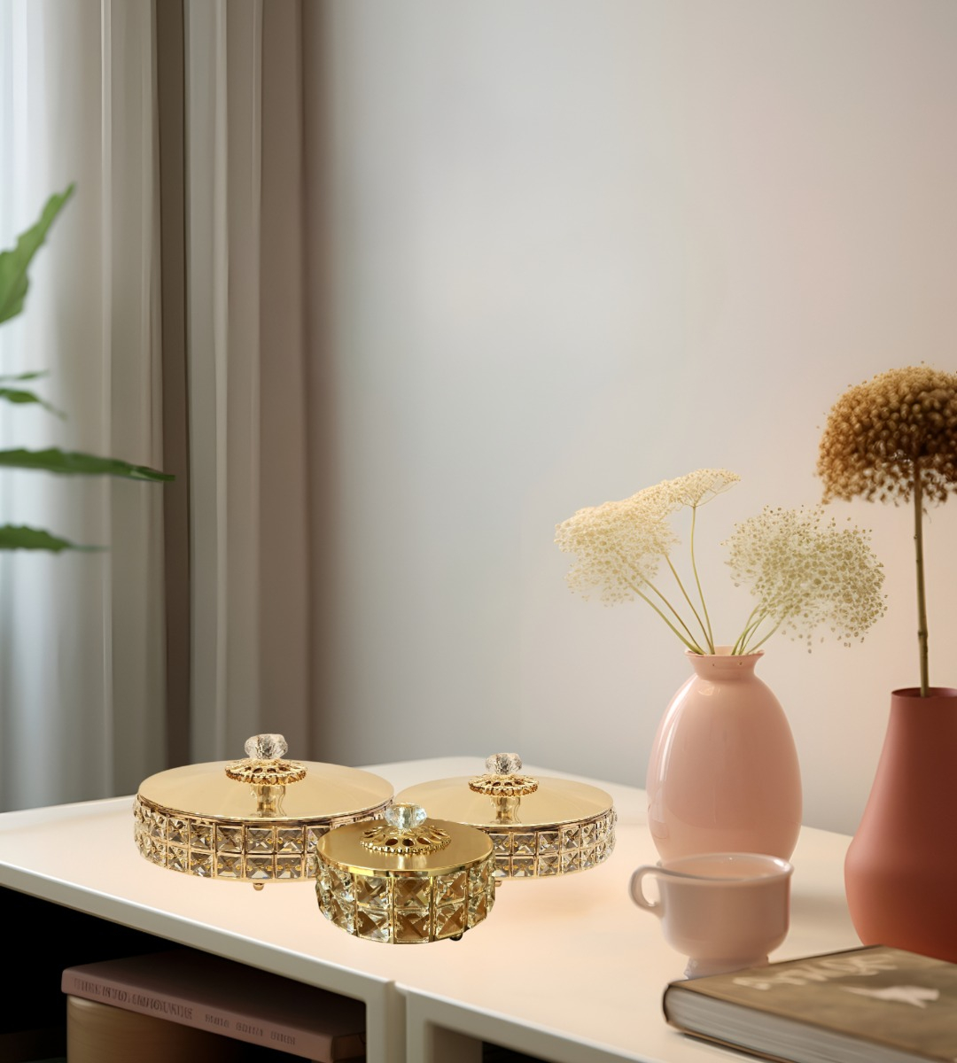 SET 3 JOYERO ALMACENAMIENTO CRISTAL CREATIVO ORGANIZADOR JHN - 6