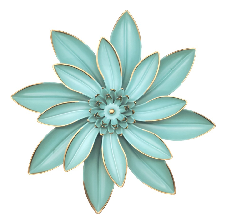 SET 4 ESPEJOS Y FLORES DE LOTO DECORATIVOS TURQUESA JHN - 10