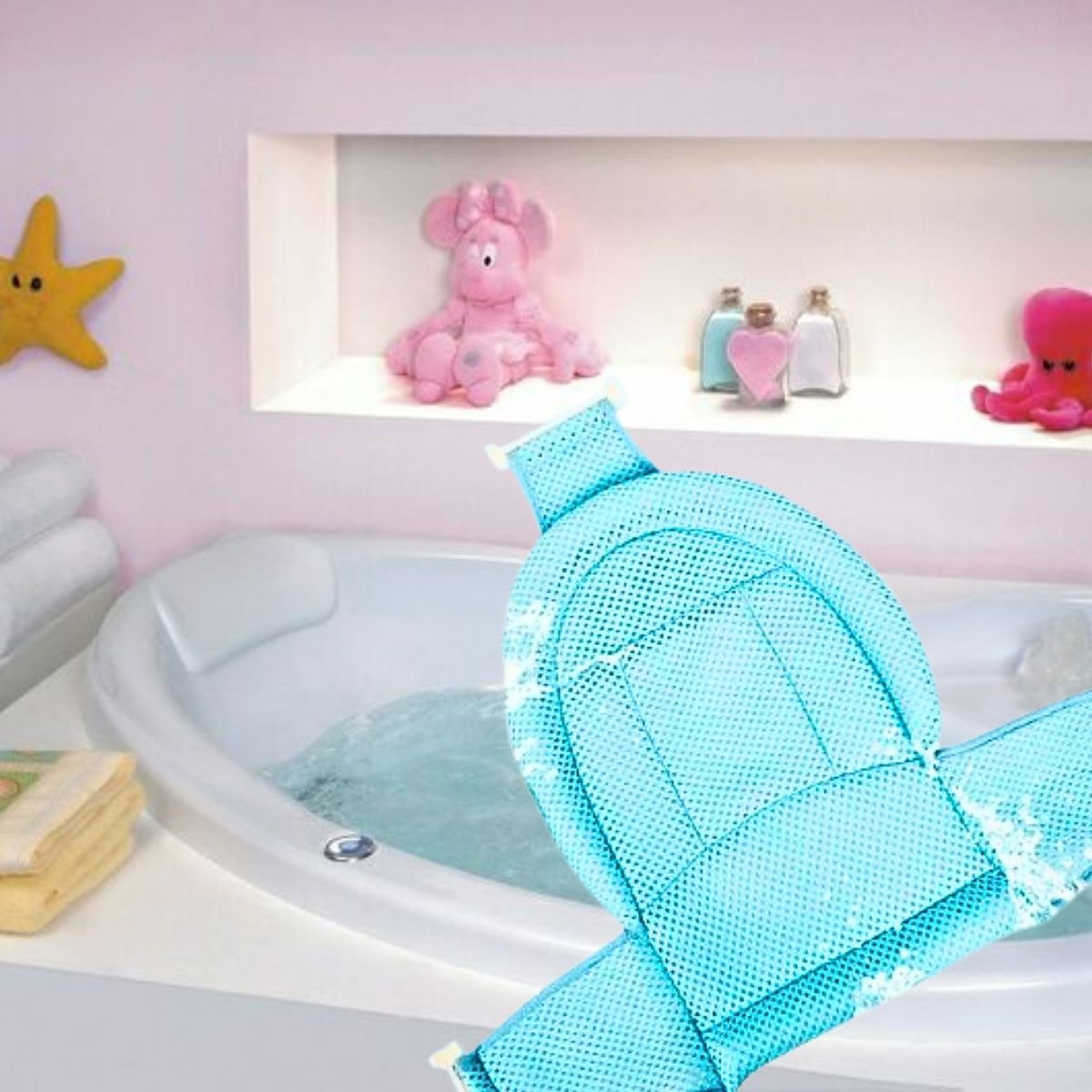SET 3 MALLAS TINA ASIENTO SOPORTE BAÑERA BEBES UNISEX LAU - 8