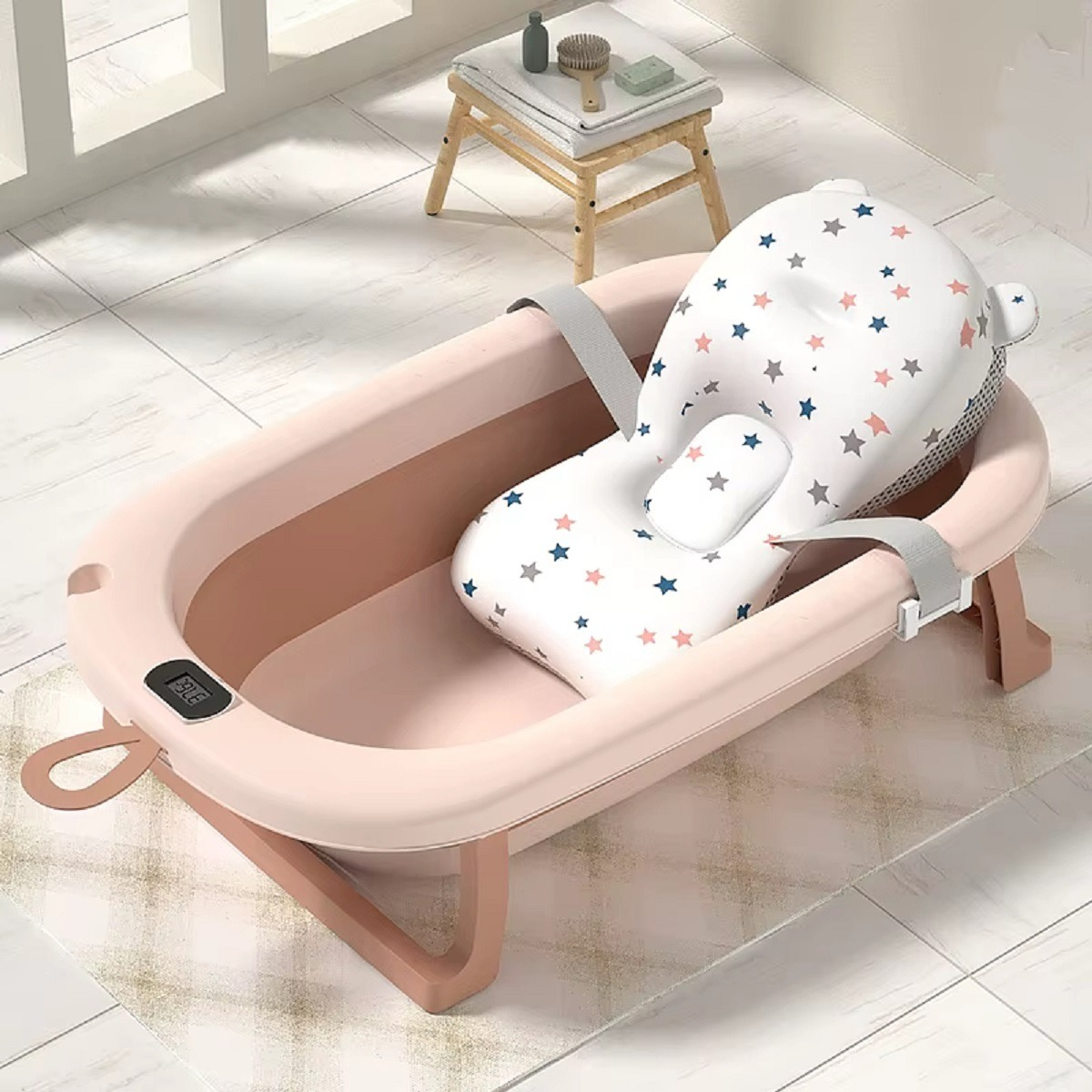 TINA BAÑERA PLEGABLE TERMOMETRO COMPACTA BEBES LAU - 2