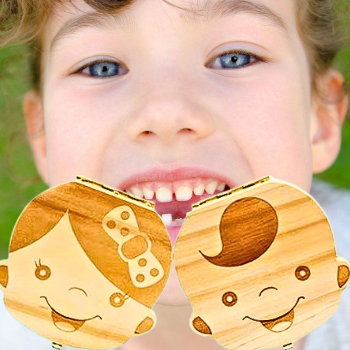 SET 3 CAJA MADERA GUARDAR DIENTE LECHE RECUERDO NIÑOS LAU - 7