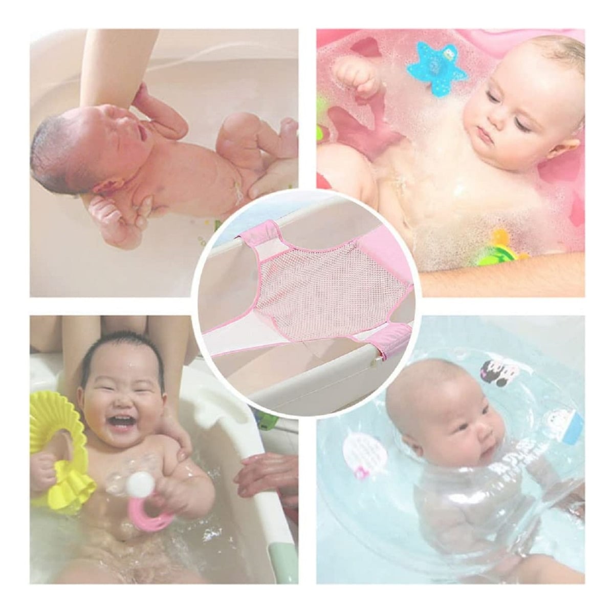 SET 2 MALLA APOYO TINA ASIENTO BAÑO AJUSTABLE BEBES LAU - 10