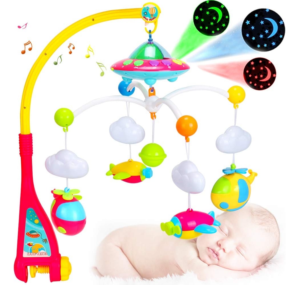 MOVIL MUSICAL PROYECTOR HELICÓPTERO CUNA ESTIMULA BEBE LAU - 1