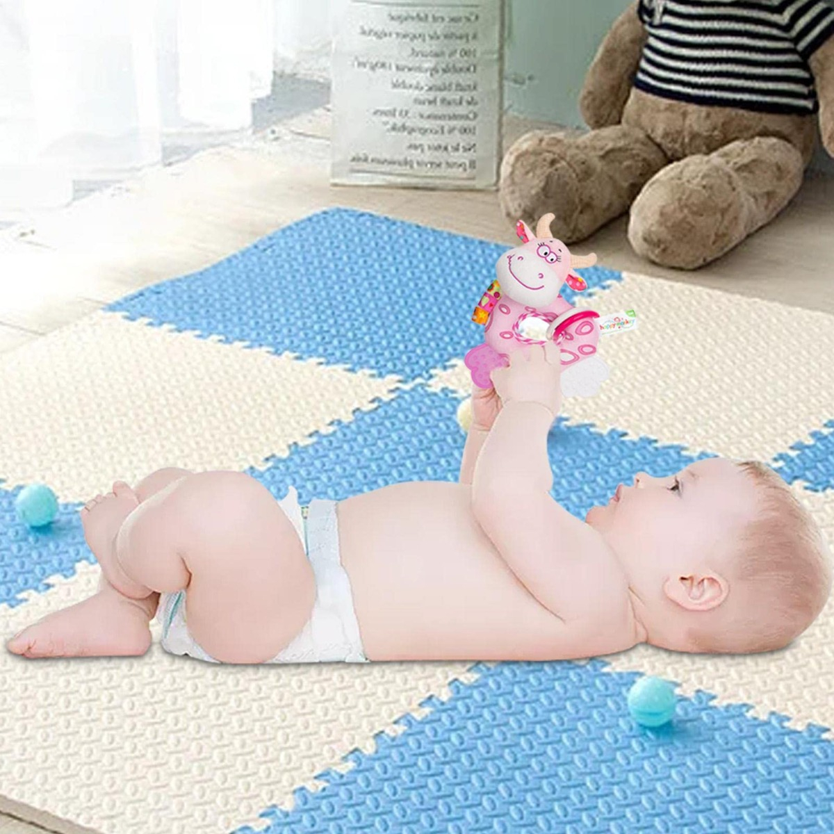 SONAJERO FELPA SUAVE MANO AGARRE PELUCHE DIVERTIDO BEBES LAU - 7