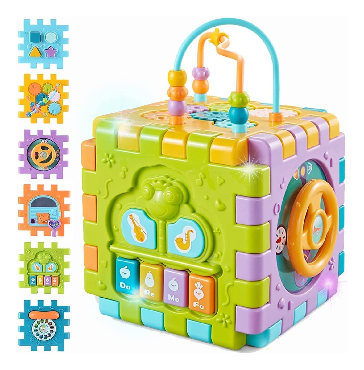 CUBO ACTIVIDADES NIÑOS APRENDIZAJE 6EN1 JUGUETE MUSICA LAU - 10