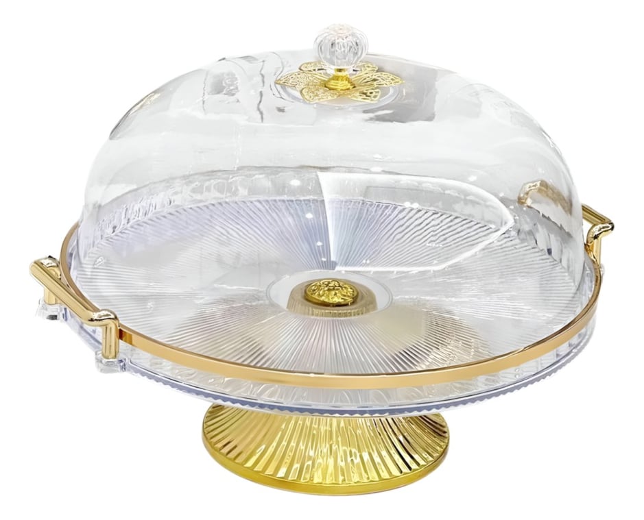 SOPORTE PASTELES TAPA BANDEJA SERVIR TRANSPARENTE JHN - 1