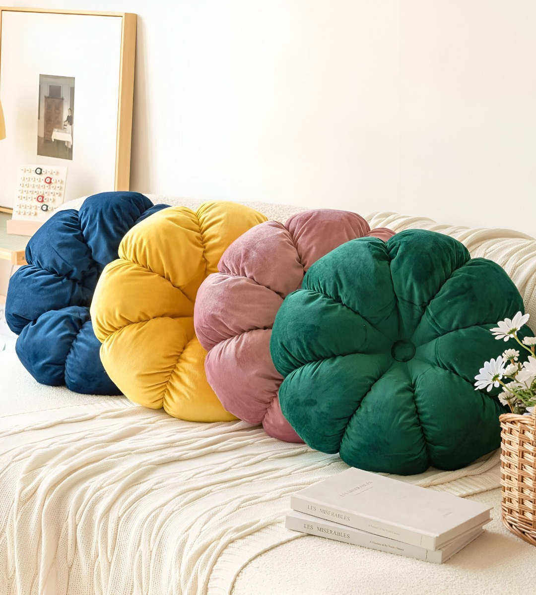 COJÍN REDONDO ALMOHADA CALABAZA DECORACIÓN HOGAR JHN - 8