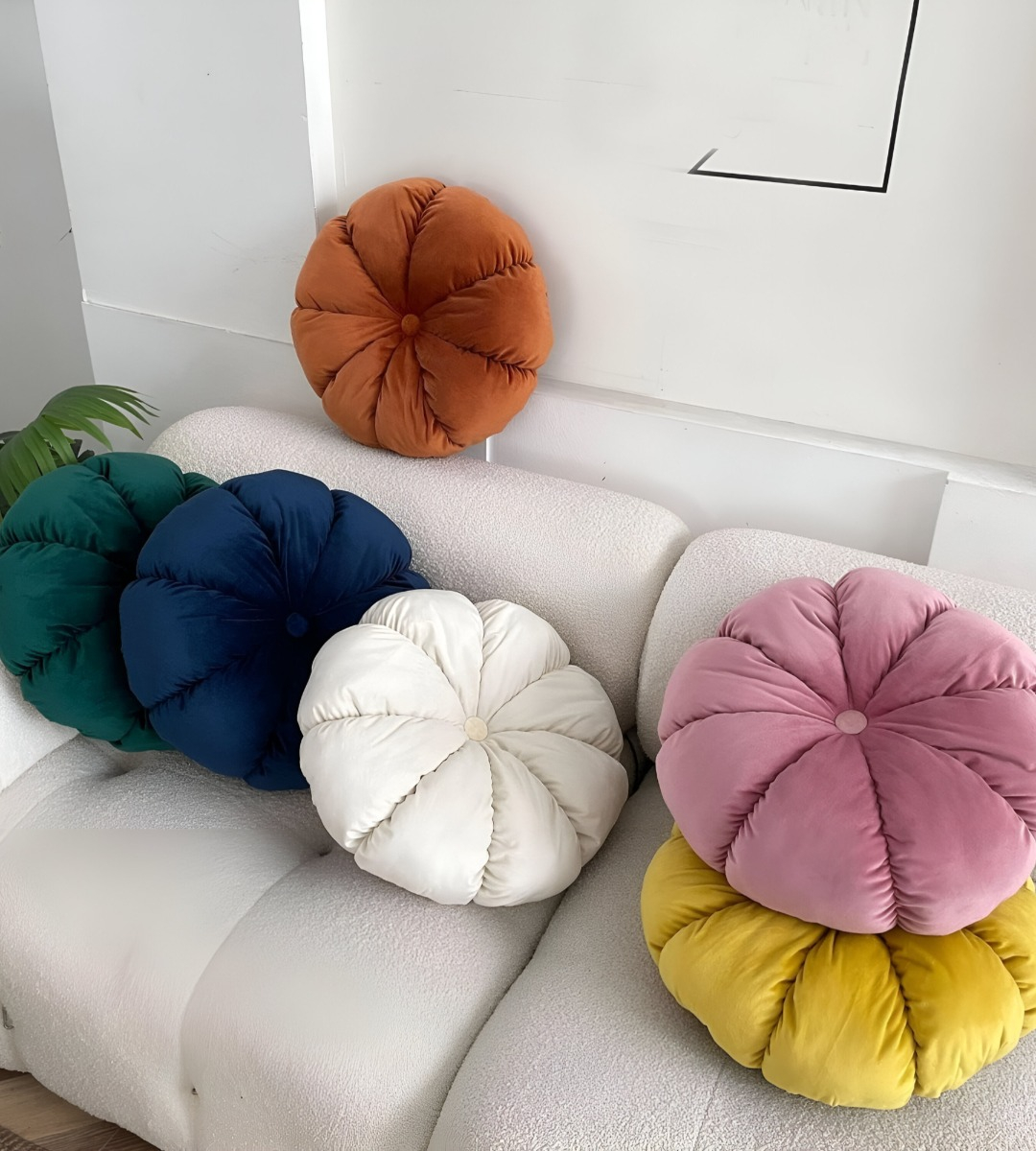 COJÍN REDONDO ALMOHADA CALABAZA DECORACIÓN HOGAR JHN - 9
