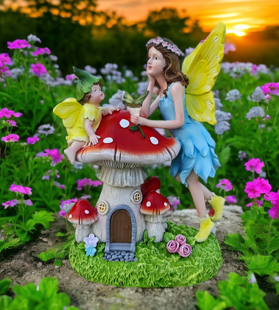 FIGURA JARDÍN ESTATUA ÁNGEL ESCULTURA HADA DECORACIÓN JHN - 8