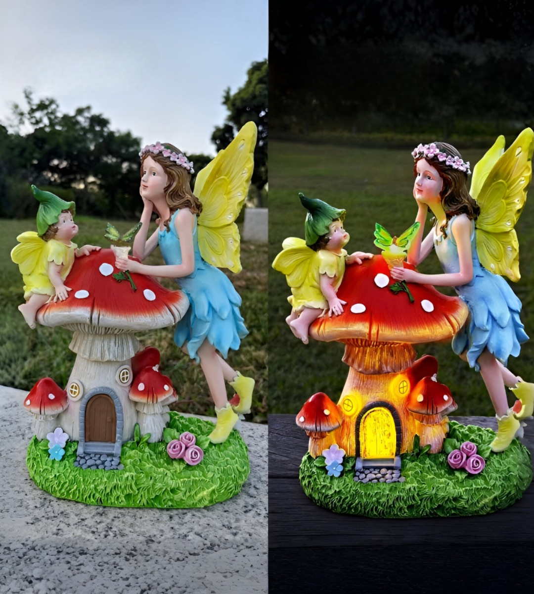 FIGURA JARDÍN ESTATUA ÁNGEL ESCULTURA HADA DECORACIÓN JHN - 9