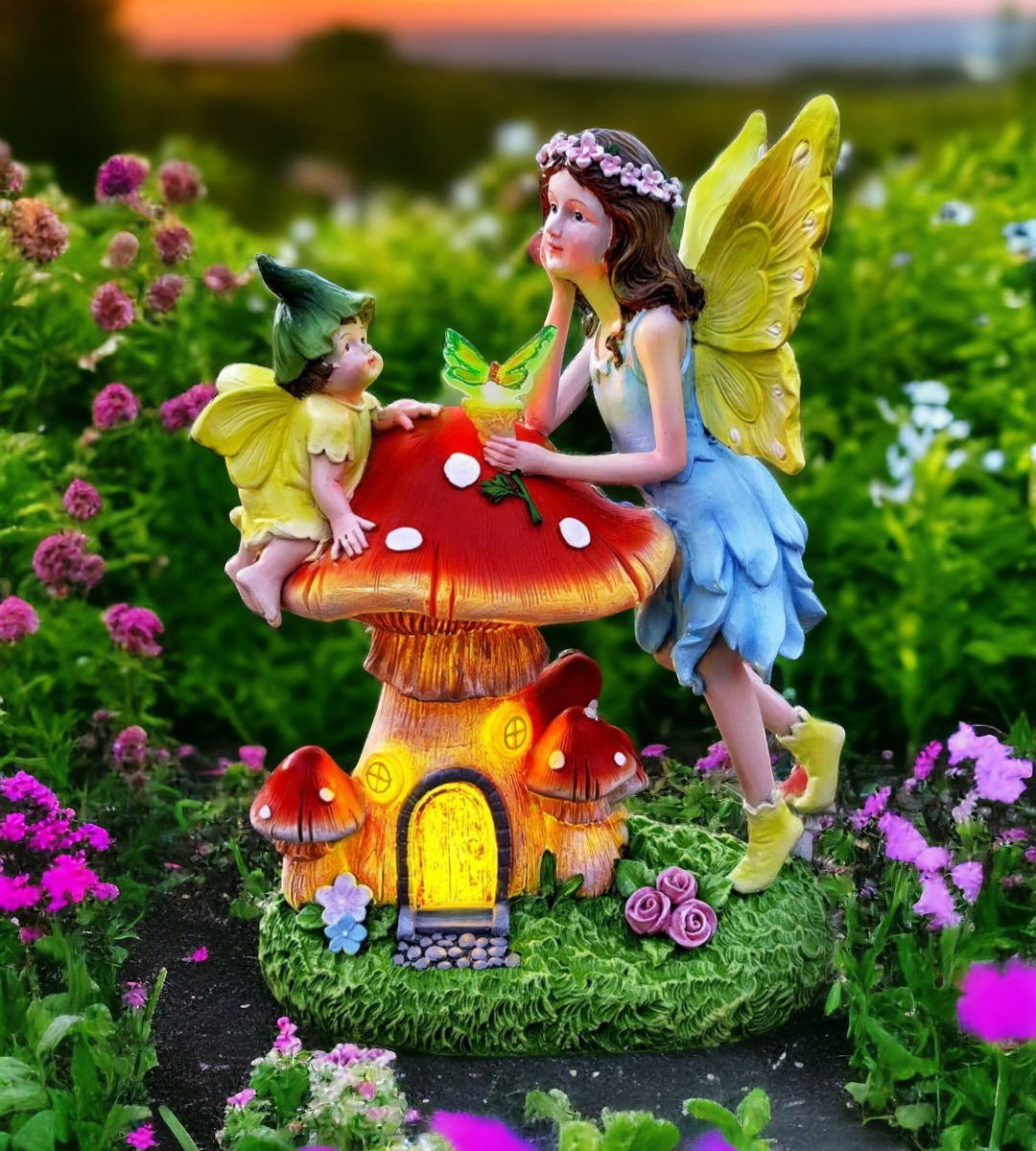 FIGURA JARDÍN ESTATUA ÁNGEL ESCULTURA HADA DECORACIÓN JHN - 10