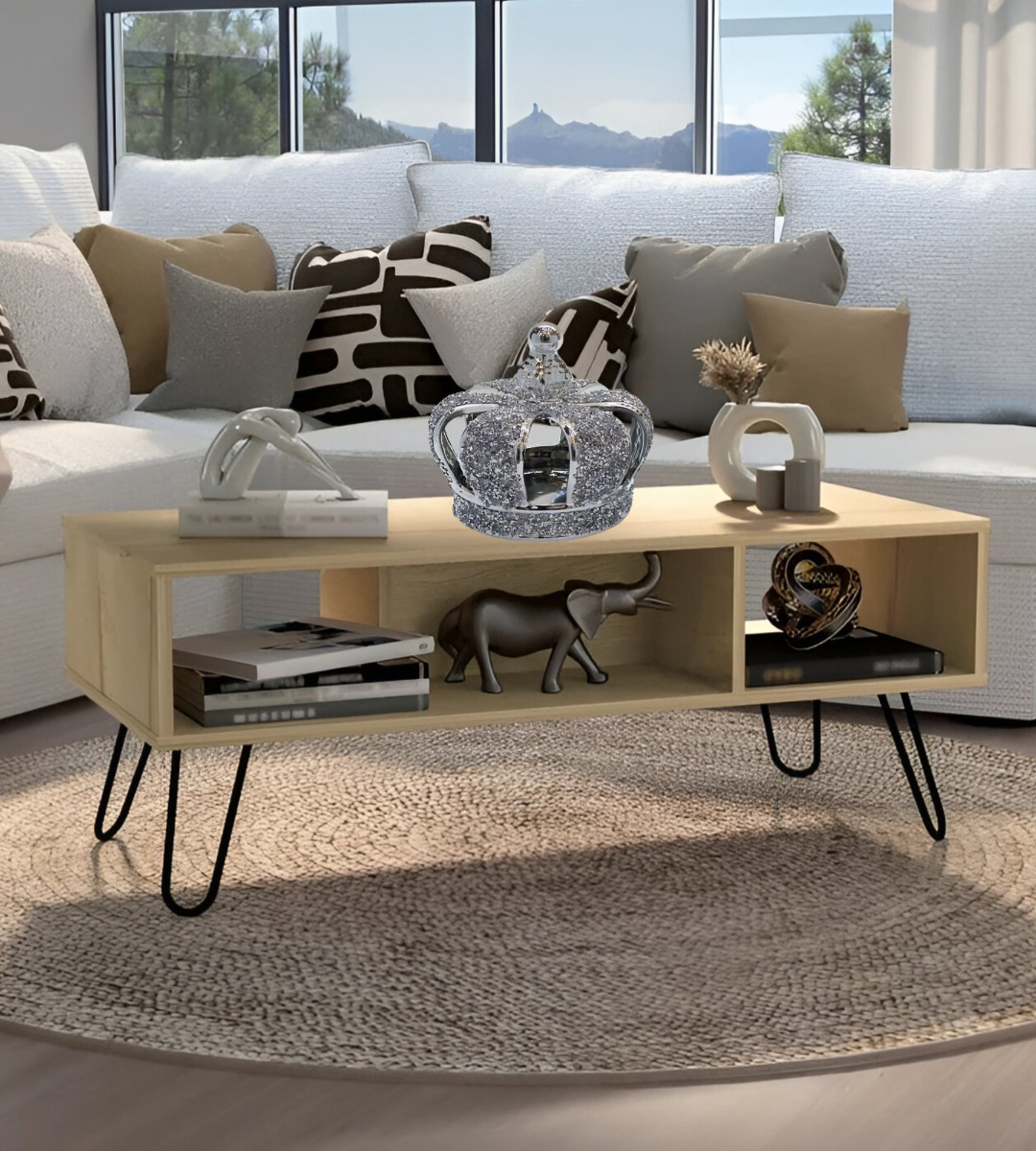 FIGURA DECORATIVA CORONA BRILLANTE HOGAR DECORACIÓN JHN - 8