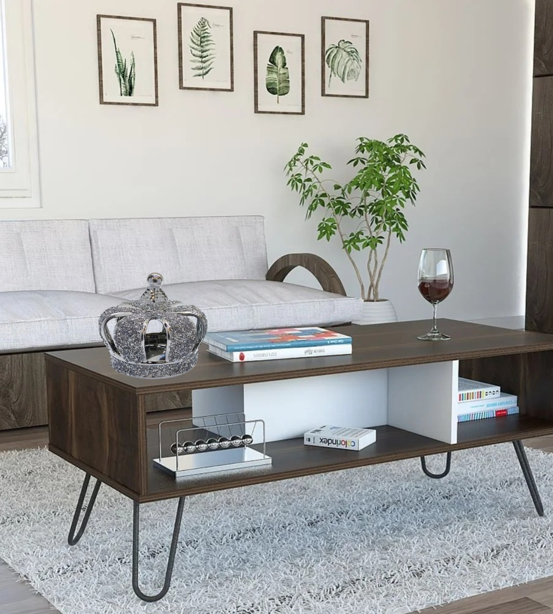 FIGURA DECORATIVA CORONA BRILLANTE HOGAR DECORACIÓN JHN - 10