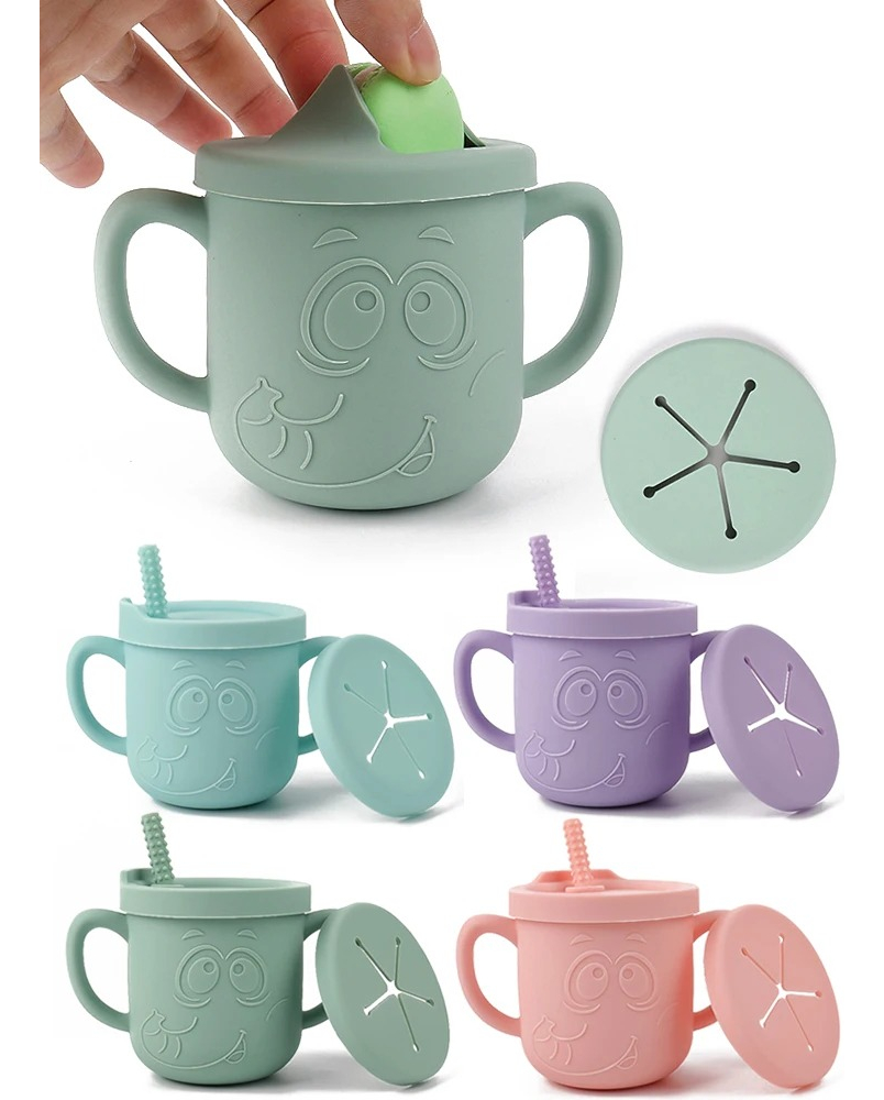 VASO TAZA PAJITA SILICONA BEBEDERO APRENDIZAJE ASA BEBE LAU - 3