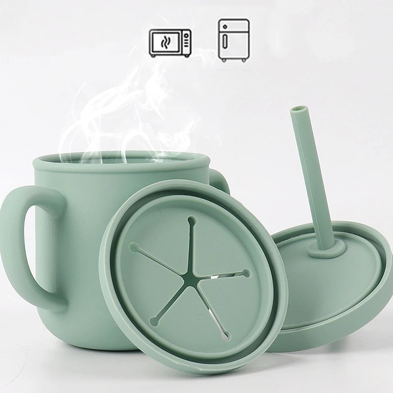 VASO TAZA PAJITA SILICONA BEBEDERO APRENDIZAJE ASA BEBE LAU - 4
