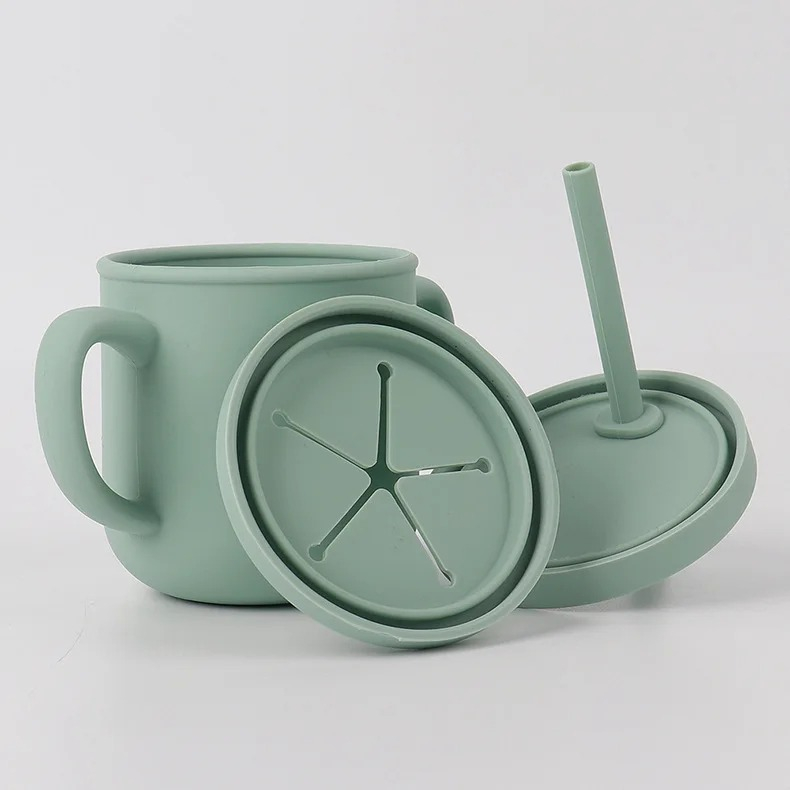 VASO TAZA PAJITA SILICONA BEBEDERO APRENDIZAJE ASA BEBE LAU - 5